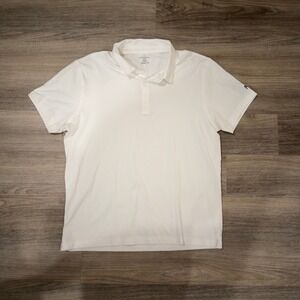 Fabletics White Polo Shirt‎ Men's XL Cotton Modal Stretch Golf Casual